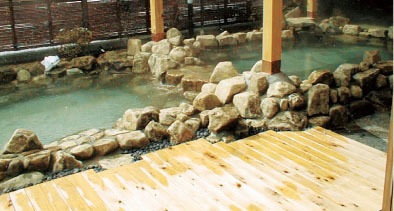 付知峡　倉屋温泉　おんぽいの湯　露天岩風呂